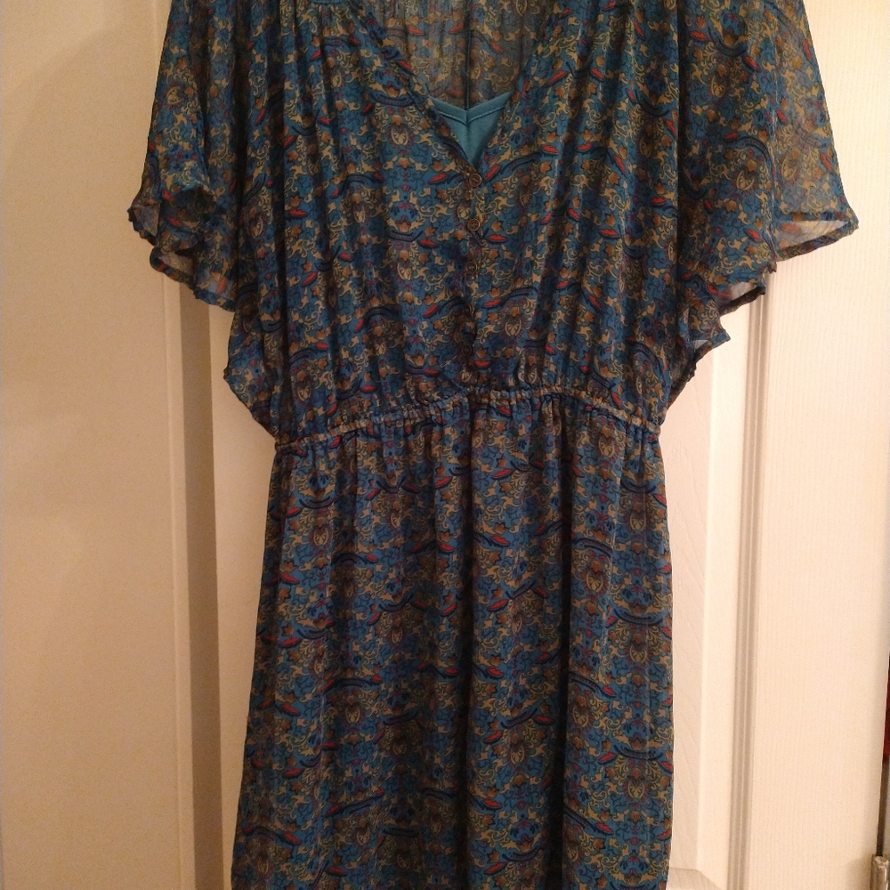 Chiffon mini dress with matching slip